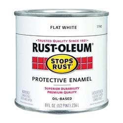 RUST-OLEUM STOPS RUST 7790730 Protective Enamel Flat White 0.5 pt Can