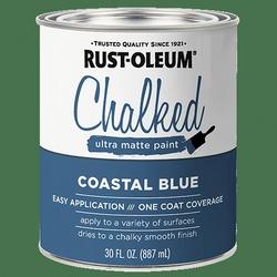 RUST-OLEUM CHALKY 329207 Paint Ultra Matte Coastal Blue 30 oz Can