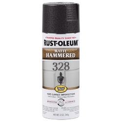 RUST-OLEUM STOPS RUST 300607 Hammered Spray Paint Matte Black 12 oz