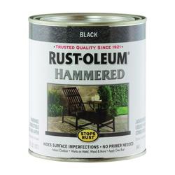 RUST-OLEUM STOPS RUST 7215502 Hammered Metal Finish Black 1 qt Can