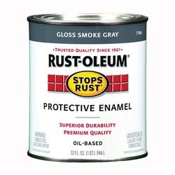 RUST-OLEUM STOPS RUST 7786502 Protective Enamel Gloss Smoke Gray 1 qt Can