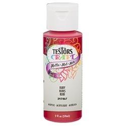 TESTORS 297467 Craft Paint Matte Ruby 2 oz Bottle