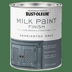 RUST-OLEUM 331053 Milk Paint Finish Matte Kensington Gray 1 qt Can