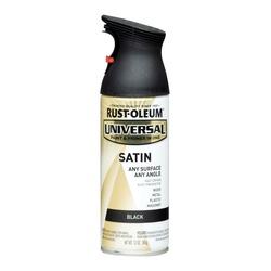 RUST-OLEUM UNIVERSAL 245197 Satin Spray Paint Satin Black 12 oz Aerosol