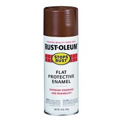 RUST-OLEUM STOPS RUST 214085 Protective Enamel Spray Paint Flat Brown 12
