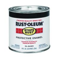 RUST-OLEUM STOPS RUST 7777730 Protective Enamel Satin Black 0.5 pt Can