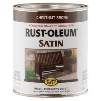 RUST-OLEUM STOPS RUST 7774502 Exterior Paint Satin Chestnut Brown 1 qt