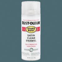RUST-OLEUM STOPS RUST 285092 Enamel Spray Paint Satin Clear 12 oz