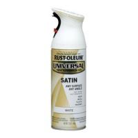 RUST-OLEUM UNIVERSAL 245210 Satin Spray Paint Satin White 12 oz Aerosol