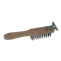 ALLWAY TOOLS WBS411 Wire Brush Carbon Steel Bristle Wood Handle
