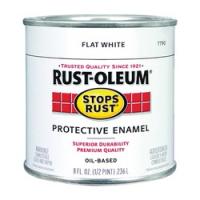RUST-OLEUM STOPS RUST 7790730 Protective Enamel Flat White 0.5 pt Can