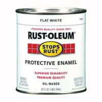 RUST-OLEUM STOPS RUST 7790502 Protective Enamel Flat White 1 qt Can