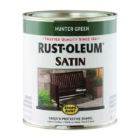 RUST-OLEUM STOPS RUST 7732502 Satin Enamel Satin Hunter Green 1 qt Can