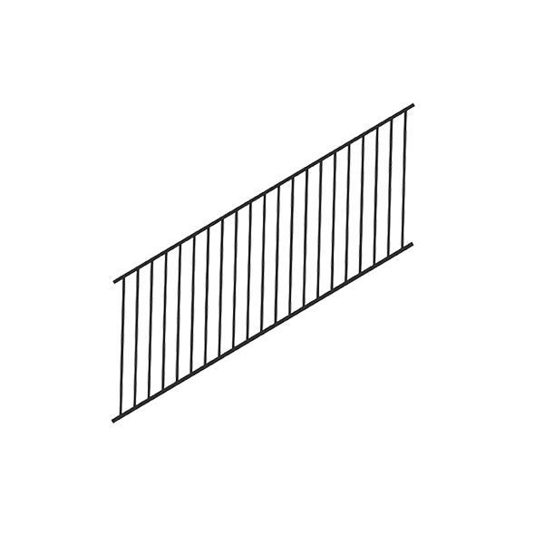 Avalon Railing Level 8 ft Stair Rail Kit with Square Balusters Matte Black