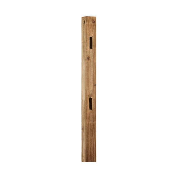 2-Hole 5 ft Treated Hardwood End Post