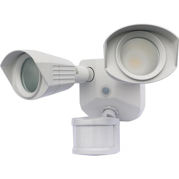Satco LED 4000K Dual Head Security Light Motion Activated-White