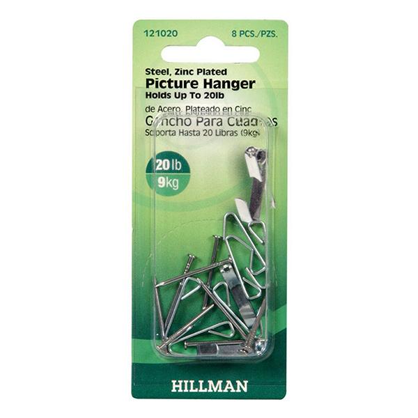 8pk 20lb Steel Picture Hangers