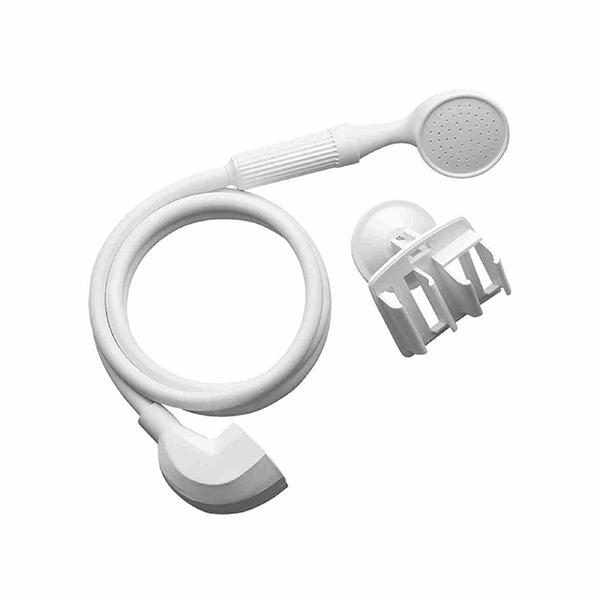 Portable shower head with bracket white.