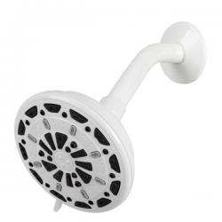 Serene 5 in 3-spray fixed shower head white.