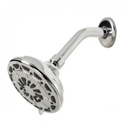 Serene 5 in 3-spray fixed shower head chrome finish.