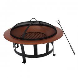 Nicole Miller Patio 30 Inch Wood-Burning Fire Pit-Copper Finish