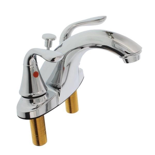 Two Handle Bathroom Faucet, Chrome Plated