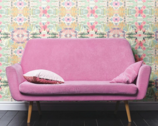 SYNCHRONIZED FLORAL PINK PEEL AND STICK WALLPAPER