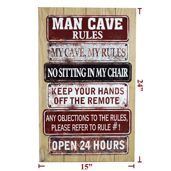 24ft  Man Cave Rules  Sign