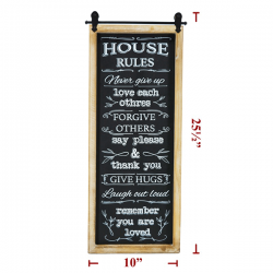 25.5ft  House Rules  Wood Sign