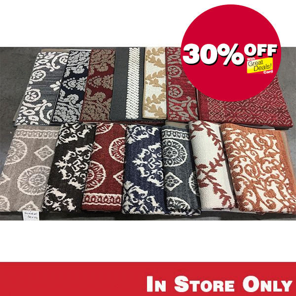 30 in x 50 in Slightly Irregular Runner Mats-Assorted Colors and Patterns