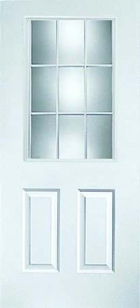 9-Lite Steel Entry Door 32 in Right Hand