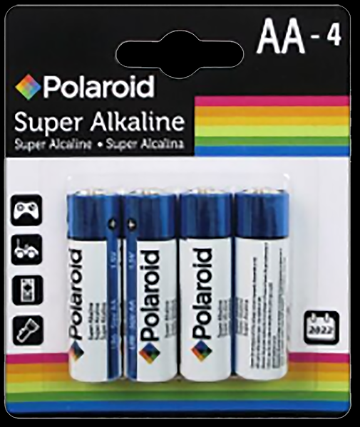 4pk AA Super Alkaline Polaroid Batteries
