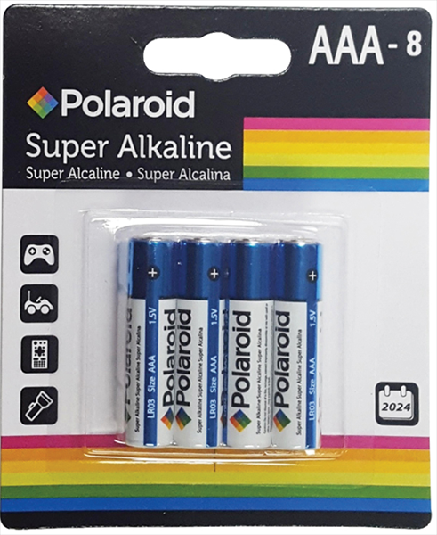 8pk AAA Super Alkaline Polaroid Batteries