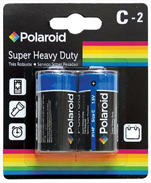 2pk C Super Heavy Duty Polaroid Batteries
