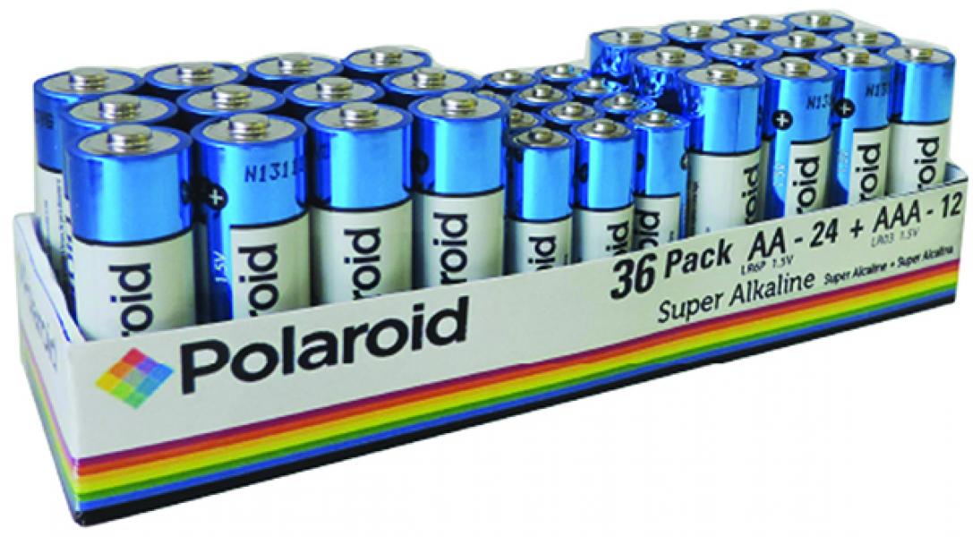36pk Super Alkaline Polaroid Batteries