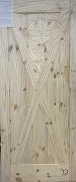 Rustic Pine Barn Door X Style