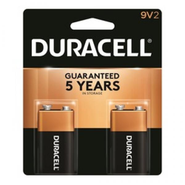 DURACELL MN1604B2Z Alkaline Battery, 9 V Battery, 9 V Battery, Manganese