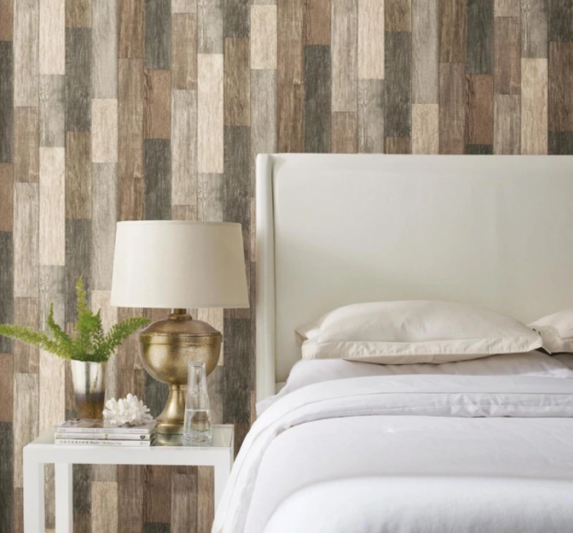 P&S Wallpaper WeatheredWood DRK