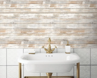 P&S Wallpaper Distressd Wood LGT