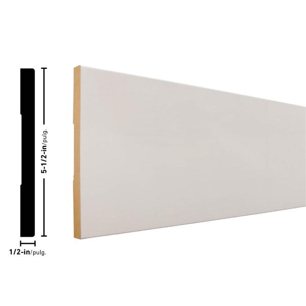 1/2 in x 5-1/2 in x 8 ft MDF BASEBOARD