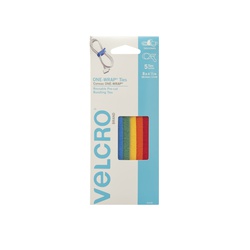 VELCRO Brand One Wrap 90438 Fastener, 1/2 in W, 8 in L, Nylon/Polypropylene