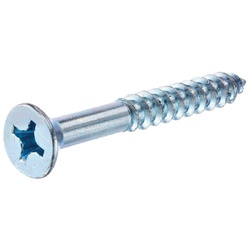 HILLMAN 5817 Wood Screw, 1-3/4 in L, Flat Head, Phillips Drive, Steel,