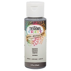 TESTORS 297495 Craft Paint, Metallic, Graphite, 2 oz, Bottle