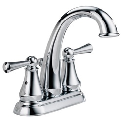 DELTA Lewiston 25901LF Center Set Bathroom Faucet, 1.5 gpm, 2-Faucet Handle,