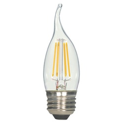 Satco S8610 LED Bulb, Decorative, CA11 Lamp, 40 W Equivalent, E26 Lamp Base,