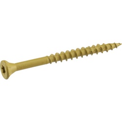 Deck Plus 48420 Deck Screw, #10 Thread, 3 in L, Flat Head, Star Drive