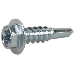 Power Pro 116123 Sheet Metal Screw, #10 Thread, 1 in L, Hex Washer Head,