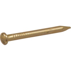 HILLMAN 532703 Escutcheon Pin, 3/4 in L, Brass, Half-Round Head