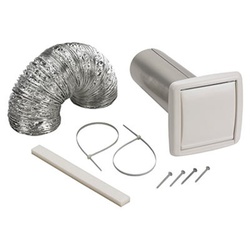 Broan WVK2A Wall Ducting Kit, Flexible, Metal, White