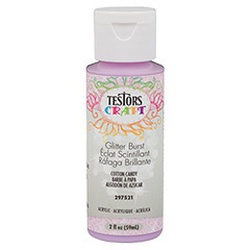 TESTORS 297521 Craft Paint, Glitter, Cotton Candy, 2 oz, Bottle